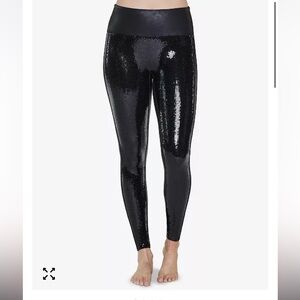 Spanx faux leather sequin leggings high waist shaping M- NEW